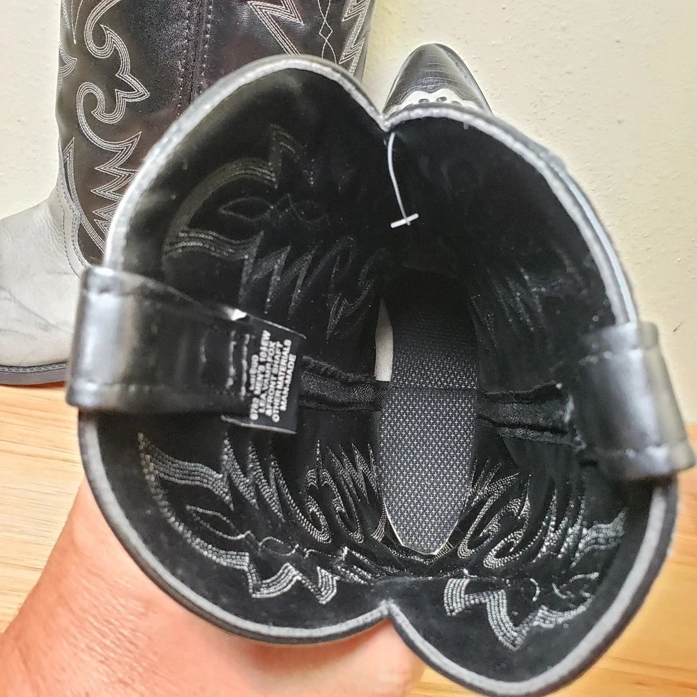 Laredo Men's Size 10.5 Extra Wide Flagstaff Western Boots Black Gray Cowboy